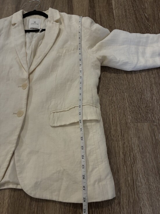 Anine Bing 100% Linen Quinn Blazer in Eggshell Cream Size Large - Picture 10 of 10